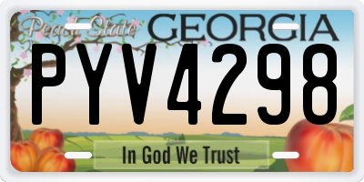 GA license plate PYV4298