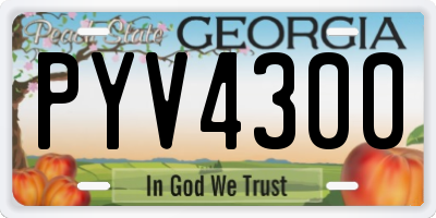GA license plate PYV4300