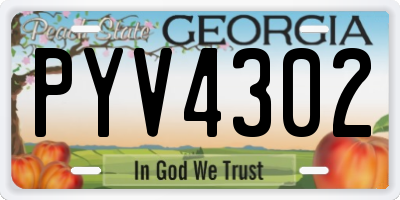GA license plate PYV4302