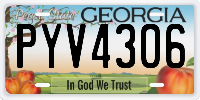 GA license plate PYV4306