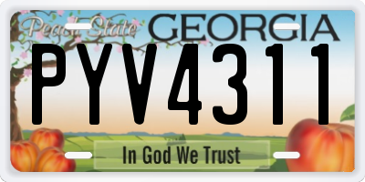 GA license plate PYV4311