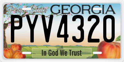 GA license plate PYV4320