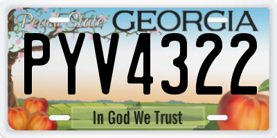 GA license plate PYV4322