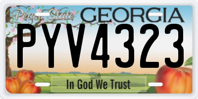GA license plate PYV4323
