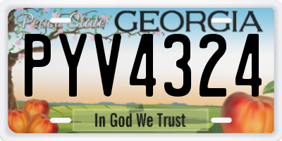 GA license plate PYV4324