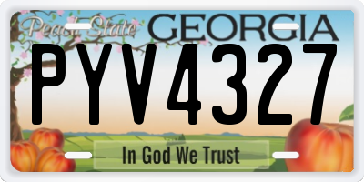 GA license plate PYV4327