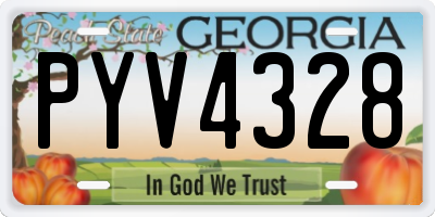 GA license plate PYV4328