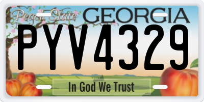 GA license plate PYV4329
