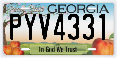 GA license plate PYV4331