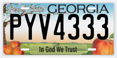 GA license plate PYV4333