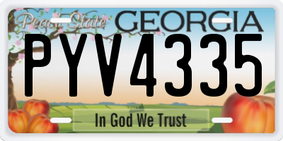 GA license plate PYV4335