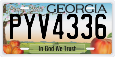 GA license plate PYV4336