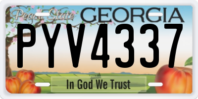 GA license plate PYV4337