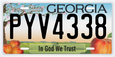 GA license plate PYV4338