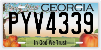 GA license plate PYV4339