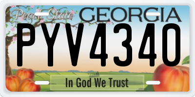 GA license plate PYV4340