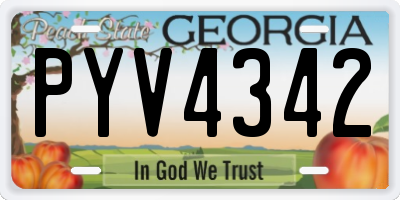 GA license plate PYV4342
