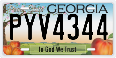 GA license plate PYV4344