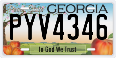 GA license plate PYV4346