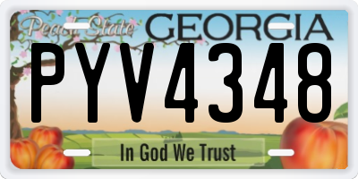 GA license plate PYV4348