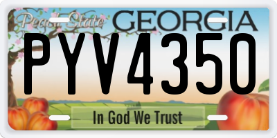 GA license plate PYV4350