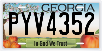 GA license plate PYV4352