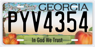 GA license plate PYV4354