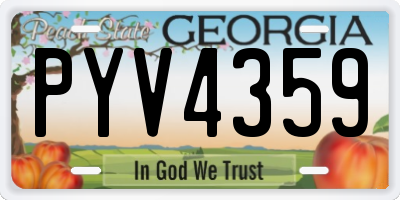 GA license plate PYV4359