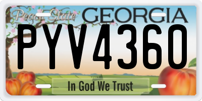 GA license plate PYV4360