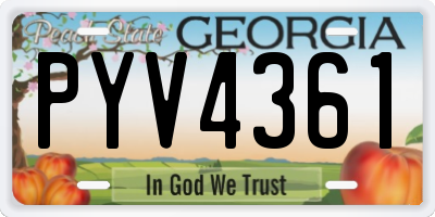 GA license plate PYV4361