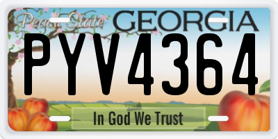 GA license plate PYV4364