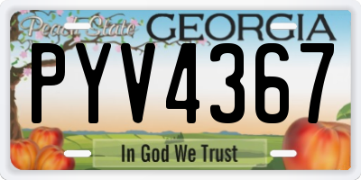 GA license plate PYV4367