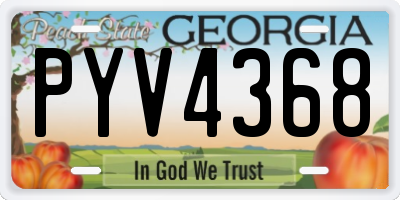 GA license plate PYV4368
