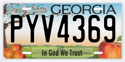 GA license plate PYV4369