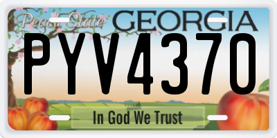 GA license plate PYV4370