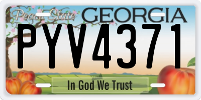 GA license plate PYV4371