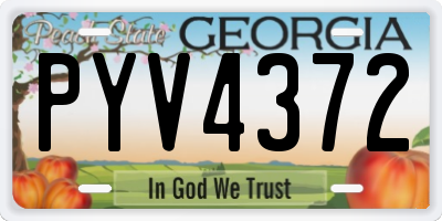 GA license plate PYV4372