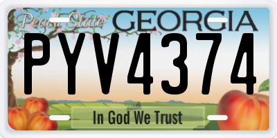 GA license plate PYV4374