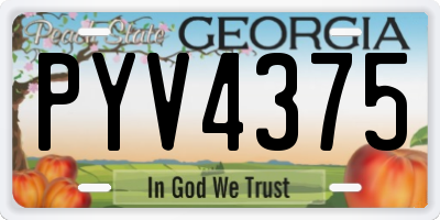 GA license plate PYV4375
