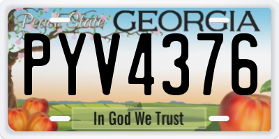 GA license plate PYV4376