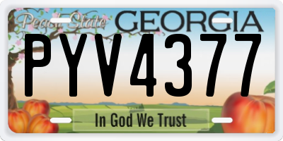 GA license plate PYV4377