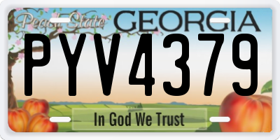 GA license plate PYV4379