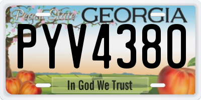 GA license plate PYV4380