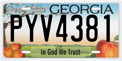 GA license plate PYV4381