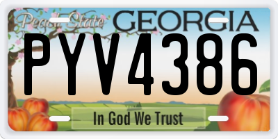 GA license plate PYV4386