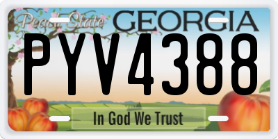 GA license plate PYV4388
