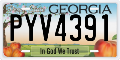 GA license plate PYV4391