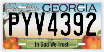 GA license plate PYV4392