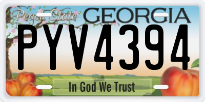 GA license plate PYV4394