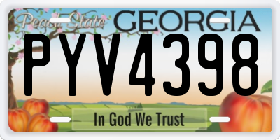 GA license plate PYV4398